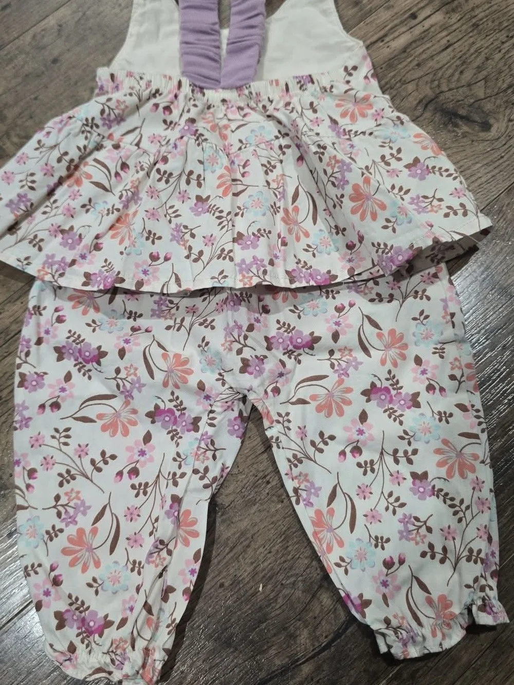 Wonder nation Floral Baby Outfit in Lavender, Pink and Brown